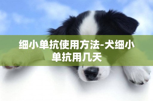 细小单抗使用方法-犬细小单抗用几天