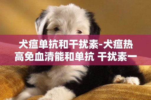 犬瘟单抗和干扰素-犬瘟热高免血清能和单抗 干扰素一起打吗