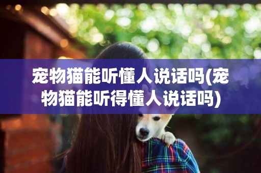 宠物猫能听懂人说话吗(宠物猫能听得懂人说话吗)